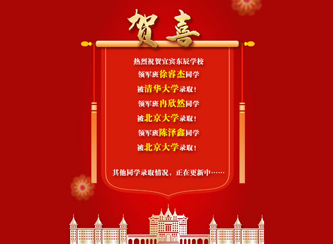 【宜賓東辰】這三名學(xué)生，分別被清華、北大錄??！